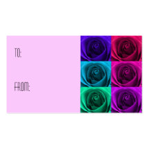 Six étiquettes de cadeau de roses modèles de cartes de visite