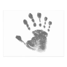 Six Finger Hand Print Post Card