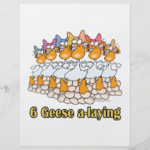 six geese a-laying 6th sixth day christmas full color flyer