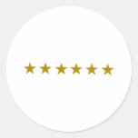 Six Golden Stars Round Stickers