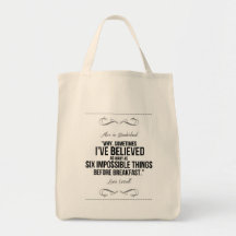 "Six impossible things" Alice in Wonderland Bag