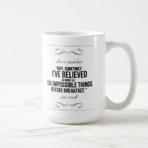 "Six impossible things" Alice in Wonderland Mug