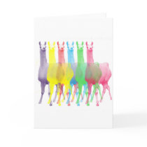 six lamas in six llama colours
