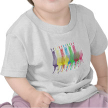 six lamas in six llama colours shirts