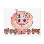 Six Little Pigs Post Card