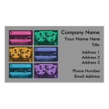 Six Old School Cassette Tapes Business Card Templates