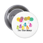 Six Snakes I'm This Many Pinback Button