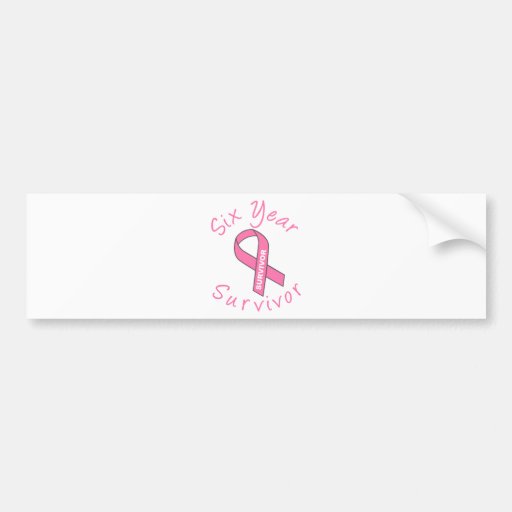 Six Year Survivor (Circle Pink Ribbon) Bumper Stickers