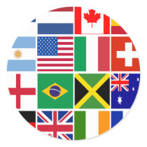 Sixteen Flags of Many Nations T-shirts, Mugs, More Round Stickers