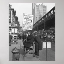 Sixth Avenue Sign Man, 1937 Print