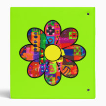 Sixties Flower Power 3 Ring Binder