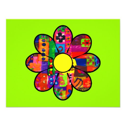 Sixties Flower Power Custom Invite
