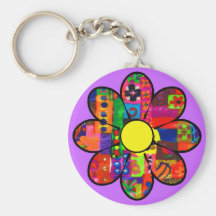 Sixties Flower Power Keychains