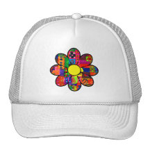 Sixties Flower Power Mesh Hats