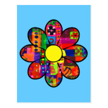 Sixties Flower Power Postcard
