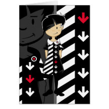 Sixties Mod Girl in Retro Dress Card