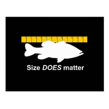 "Size Does Matter" - Funny bass fishing Post Cards