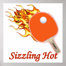 Sizzling Hot Flaming Ping Pong Poster