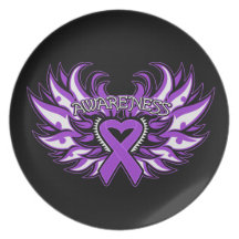 Sjogren's Syndrome Awareness Heart Wings Party Plates