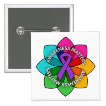 Sjogrens Syndrome Awareness Matters Petals Pinback Button