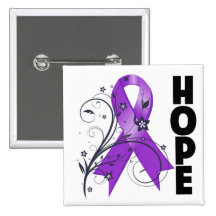 Sjogren's Syndrome Floral Hope Ribbon Buttons