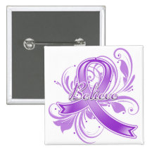 Sjogren's Syndrome Flourish Ribbon Pins
