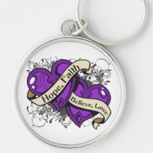 Sjogren's Syndrome Hope Faith Dual Hearts Key Chains
