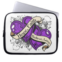 Sjogren's Syndrome Hope Faith Dual Hearts Laptop Computer Sleeve