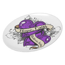 Sjogren's Syndrome Hope Faith Dual Hearts Party Plate