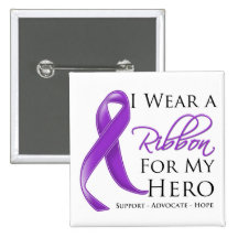 Sjogren's Syndrome I Wear a Ribbon For My Hero Pins