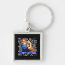 Sjogren's Syndrome Rosie WE CAN DO IT Keychains