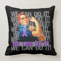 Sjogren's Syndrome Rosie WE CAN DO IT Throw Pillows