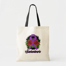 Sjogren's Syndrome Survivor Rose Grunge Tattoo Canvas Bag