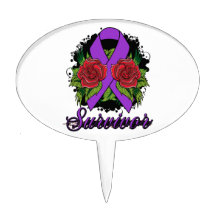 Sjogren's Syndrome Survivor Rose Grunge Tattoo Cake Pick