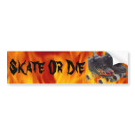 Skate Or Die bumper sticker (rollerskates) bumper stickers