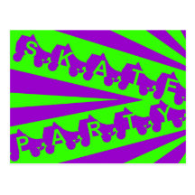 skate party : 80s retro post card