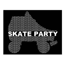 skate party invitations : type stacks postcards