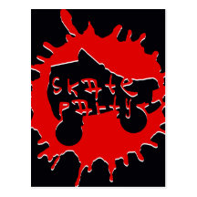 skate splatz party invitation postcards