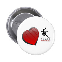 SKATE WITH HEART BUTTONS