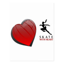 SKATE WITH HEART POST CARD