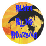 skateboard9, Blues BLing B0arding Round Sticker