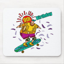 Skateboard 9th Birthday Gifts Mousepad