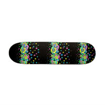 Skateboard colourful circles retro customizeable