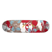 Skateboard Custom Feminine Flair in Reds & Blues