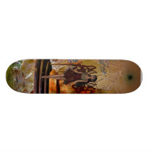 Skateboard Fantasy Art Pixie Girl At Temple