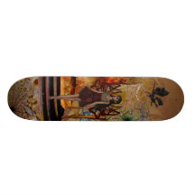 Skateboard Fantasy Art Pixie Girl At Temple Dragon