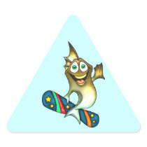 Skateboard Fish Triangle Stickers