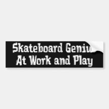Skateboard Genius Gifts Bumper Stickers