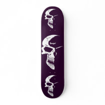 Skateboard -  Half Face Skull (purple back)