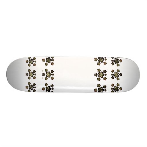 Skateboard Metal Flowers White